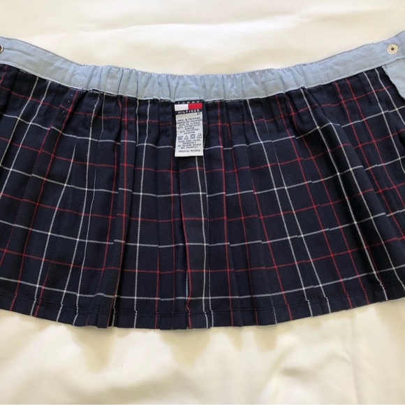 Tommy Hilfiger school girl pleated skirt red/white/blue gold tone snap 4T - Picture 7 of 14